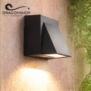 3W Single LED Wall Light – IP65 Waterproof, Black Metal, Warm White