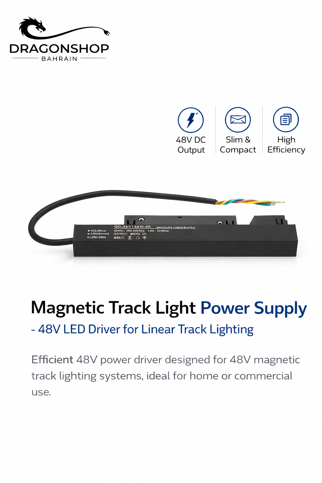 48V 200W Magnetic Track LED Driver – Power Supply for Track Lights